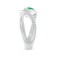thumbnail image 3 of ANGARA Natural Criss Cross Pear Shaped Emerald Ring with Diamond Accents in 14K White Gold for Women (Size-7x5mm) | May Birthstone, Anniversary, Jewelry Gift for Women | Natural Emerald Ring, 3 of 9