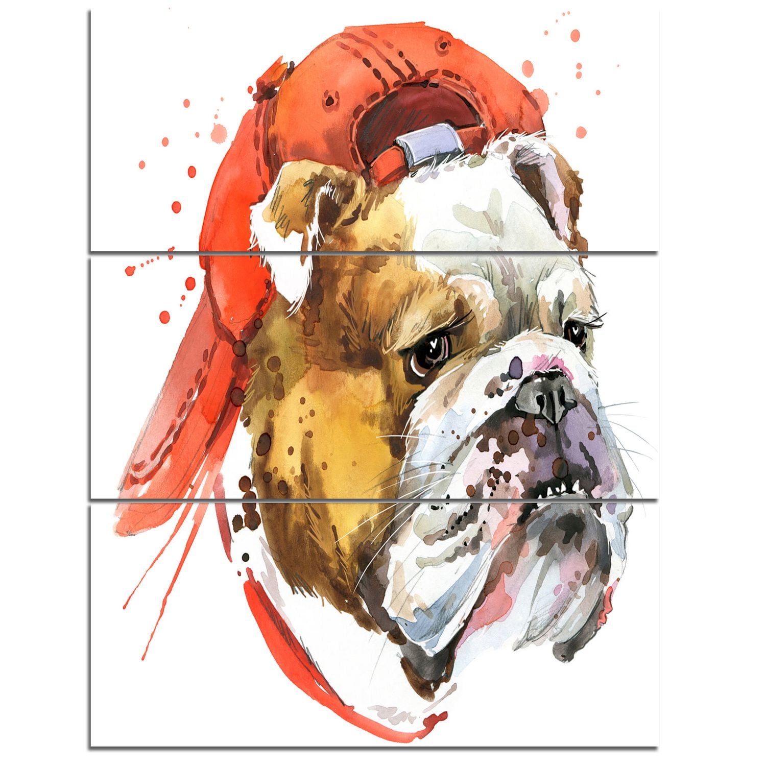 Design Art Bulldog Illustration Art Canvas Print