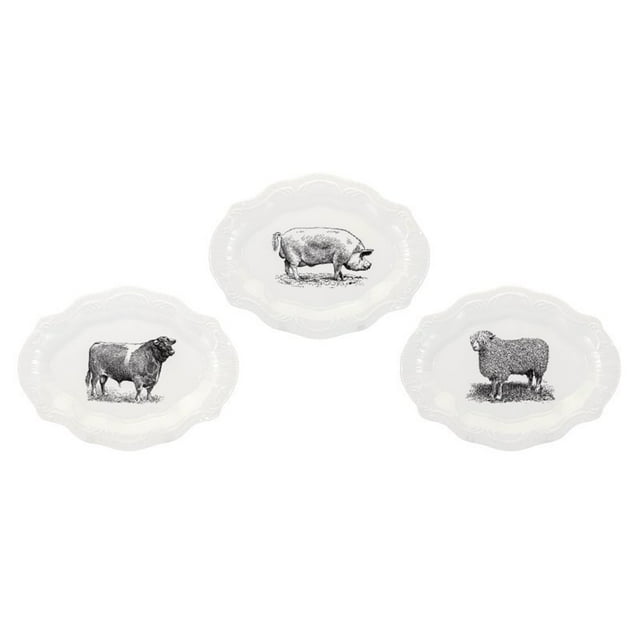 IMAX Corporation Maye 3 Piece Ceramic Plate Set in White