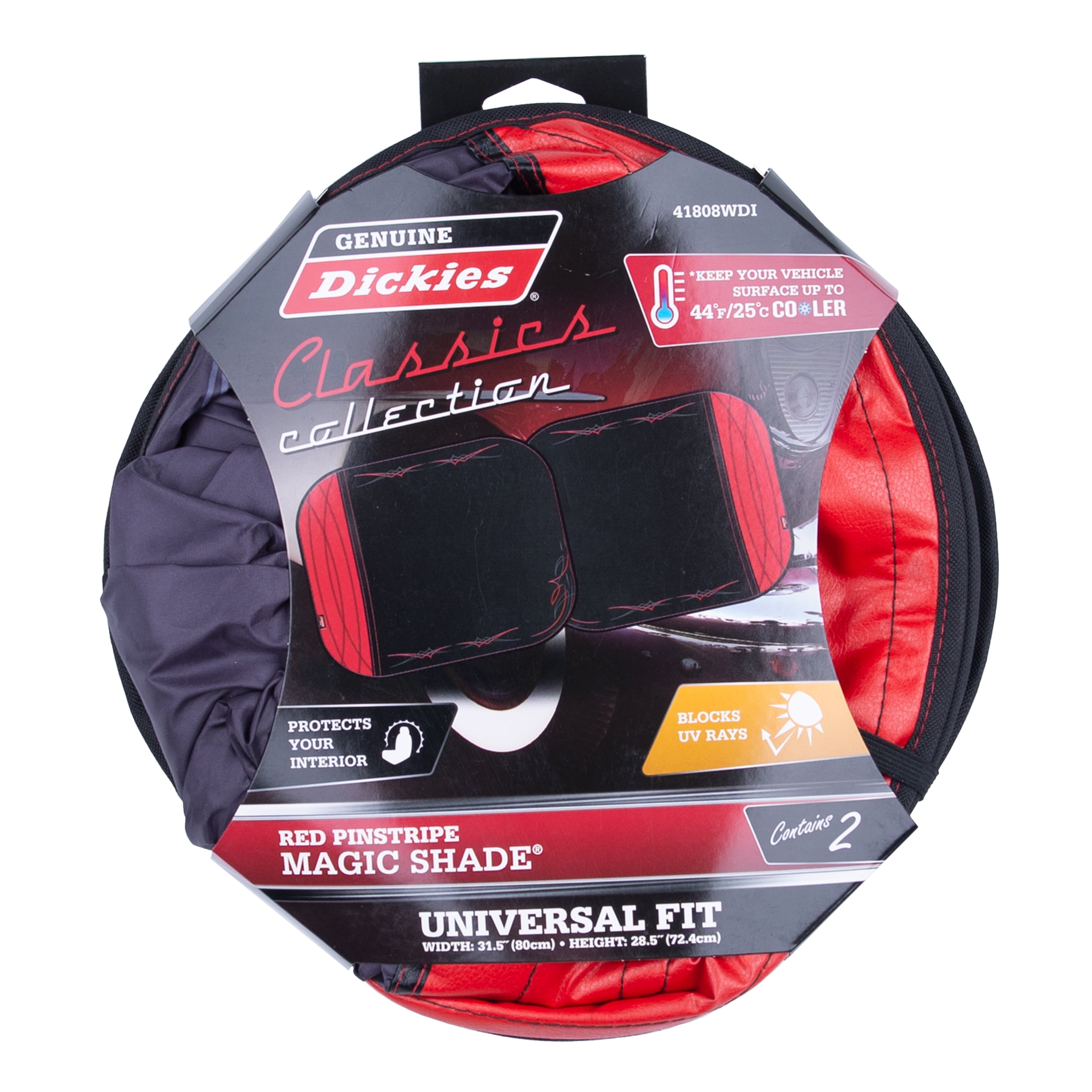 Genuine Dickies Classics Retro Pinstripes Auto Twist Sunshade, Red