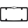 thumbnail image 4 of Cruiser Accessories Chevrolet License Plate Frame w/Fastener Caps, Matte Black/Chrome, 4 of 5