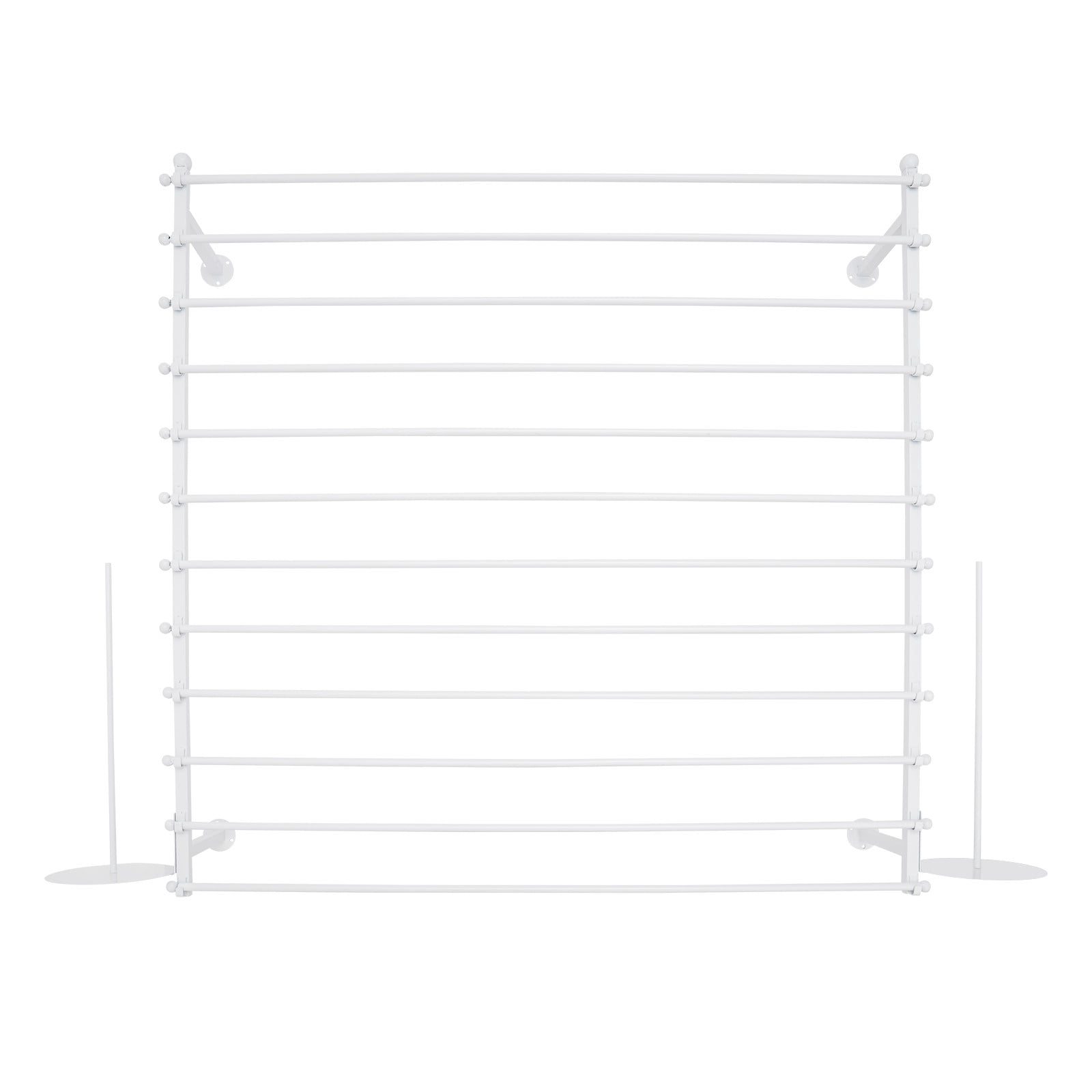 ToppiJoy 12 Rods Wall Mounted Ribbon Rack for Craft Room, Ribbon Organizer Wrapping Paper Rack for Craft Room, Cake Shop, Flower Shop White