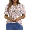 thumbnail image 5 of Fantaslook Blouses for Women Pleated Short Sleeve Tunic Tops Dressy Casual Summer Shirts, 5 of 10