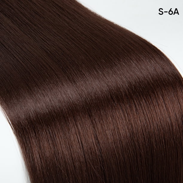 Zhuge Extensión de cola de caballo larga trenzada con lazo para el cabello Extensiones de cabello de cola de caballo trenzada recta de color negro oscuro para uso diario de mujeres, marrón A