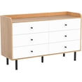 thumbnail image 4 of Dresser for Bedroom with 6 Drawers and Metal Handle,Sturdy Frame Modern Bedroom Furniture, Chest of Drawers, White Dressers with Drawers for Closet Hallway, Living Room, Entryway, 4 of 9