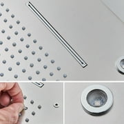Ceiling Mounted Rainfall Waterfall Shower Head color changing led Brushed Nickel