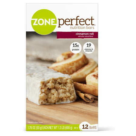 ZonePerfect Nutrition Snack Bars, Cinnamon Roll, 1.76 oz, 12 (Best Tasting Nutrition Bars)