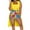 Yellow A, variant on QLEICOM Women's Summer 3 Piece Outfits Shorts Sets Casual Print Ribbed Sleeveless Crop Top Tank and High Waisted Shorts Sets Yellow A M, US Size 6