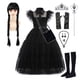 thumbnail image 2 of Addams-vestido de Cosplay para niña y niño, disfraces de película, vestidos góticos negros, ropa de fiesta de Halloween para mujer, 2 of 5