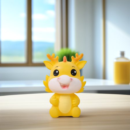 NIAIZEK Yellow Vinyl Dragon Money Bank, Year of the Dragon Design, Savings Bank, 1 Piece