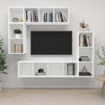 thumbnail image 2 of vidaXL TV Cabinet Set 4 Piece Chipboard Wall Mounted Furniture Multi Colors, 2 of 45