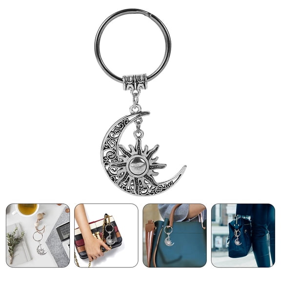 MUSEYA key rings for car keys Keychain Zinc Alloy Silver Vintage Style Accessories for Bag or Keys 1PC