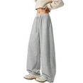 thumbnail image 4 of Womens Sweatpants Wide Leg Sweatpants for Women Baggy Casual Drawstring Sweat Pants High Waist Oversized Athletic Barrel Pants Trousers(GY2C,XXXL), 4 of 5
