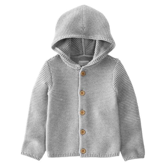 Cárdigan little planet by carter's Baby de algodón orgánico 6M gris