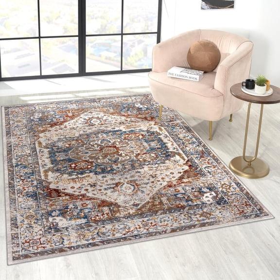 Luxe Weavers Moroccan Floral Multicolor 8x10 Boho Dining Room Area Rug