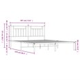 thumbnail image 4 of vidaXL Metal Bed Frame with Headboard White 183x213 cm, 4 of 5