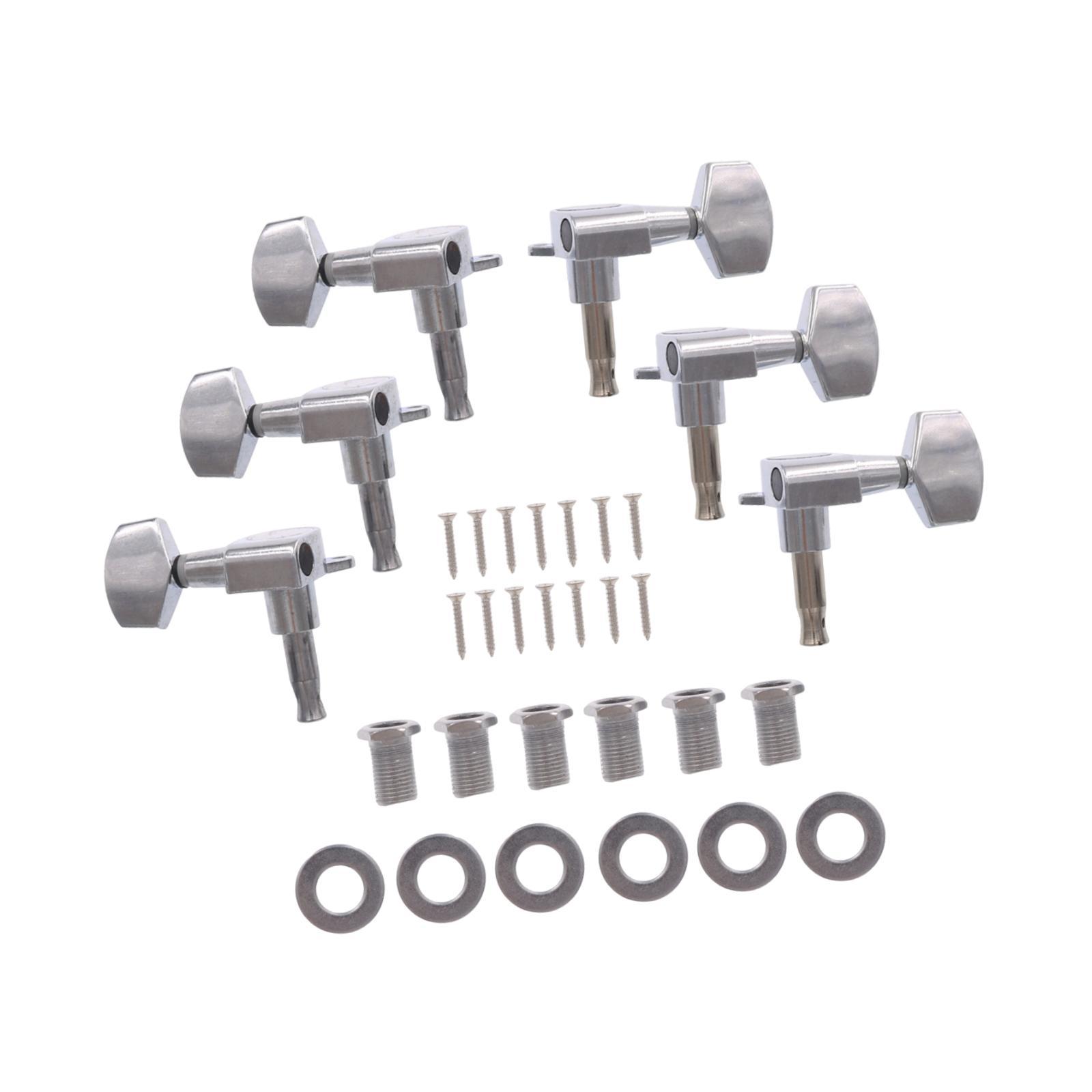 6 Pack Electric Guitar Tuning Pegs Metal Sealed Locking Tuners Smooth Knob Fits Most Guitar Models