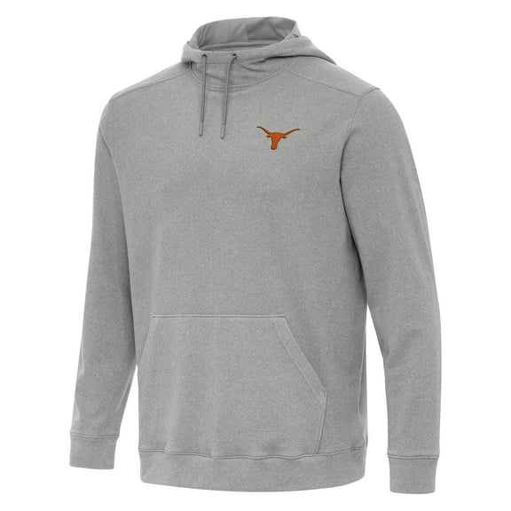 Men's Antigua Heather Gray Texas Longhorns Cloud Pullover Hoodie