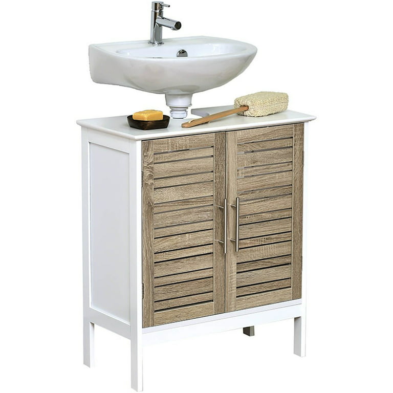 Buy WestWood Bathroom Vanity Unit Under Sink Wash Basin Cabinet Storage  Shelving Floor Standing Wooden Cupboard Grey BFR04 Online at  desertcartDenmark