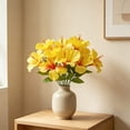thumbnail image 7 of Realistic 5 Heads Silk Hibiscus Flowers for Home Decor - Maintenance-Free Artificial Bouquet for Living Room, Wedding Centerpiece, Flexible Stems, Perfect Gift Yellow, 7 of 7
