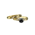 thumbnail image 2 of 14K Yellow Gold 1.10 CTW Black Diamond Ring with Diamonds Wedding Set Engagement Rings Vintage Rings, 2 of 2