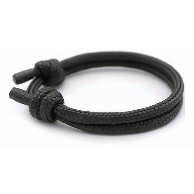 Pulsera Ajustable Cuerda Para Hombre O Mujer Xtellar Negro 8 Cm 17 Cm