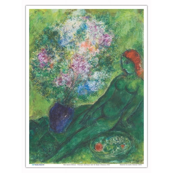 The Green Dream - Vintage Abstract Art by Marc Chagall c.1945 - Master Art Print (Unframed) 9in x 12in