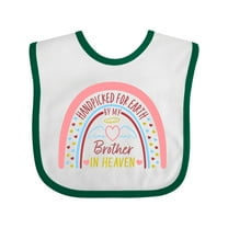 Inktastic Handpicked for Earth by My Brother in Heaven Rainbow Boys or Girls Baby Bib