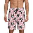 thumbnail image 1 of Balery French Bulldog Pantalones cortos de pijama de punto de algodón para hombre con cinturilla y bolsillos-3X-Large, 1 of 6