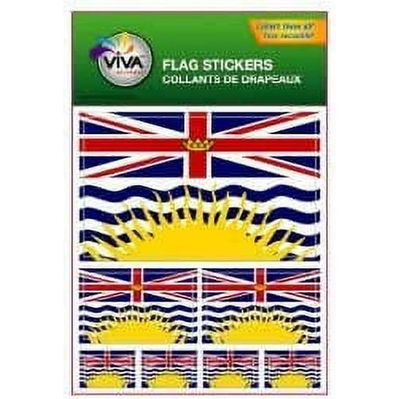 7 BRITISH COLUMBIA PROVINCIAL FLAG SET OF VINLY STICKERS IN 3 SIZES CANADIAN PROVINCE