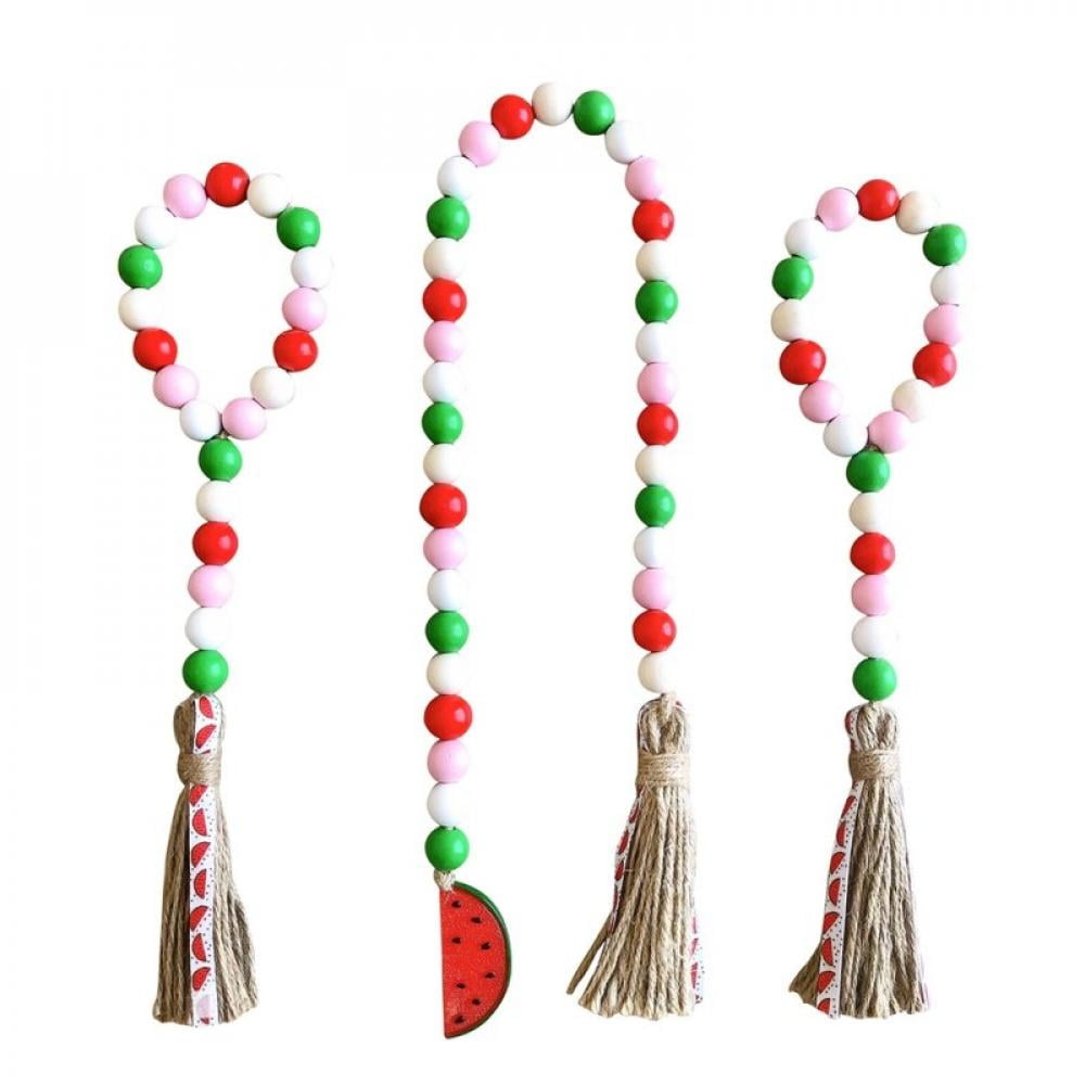 SweetCandy 2pc 12in With 1pc 29in Wood Beads Garland Farmhouse Beads
