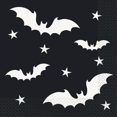 Black Bats Halloween Paper Luncheon Napkins, 6.5 in, 20ct