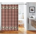 thumbnail image 4 of Brown Texas Star Western Shower Curtain, Primitive Star Red and Beige Buffalo Plaid Rustic Country Farmhouse Bathroom Decor, Waterproof Polyester Fabric Shower Curtain, 72 X 72 Inch, Berry, 4 of 5