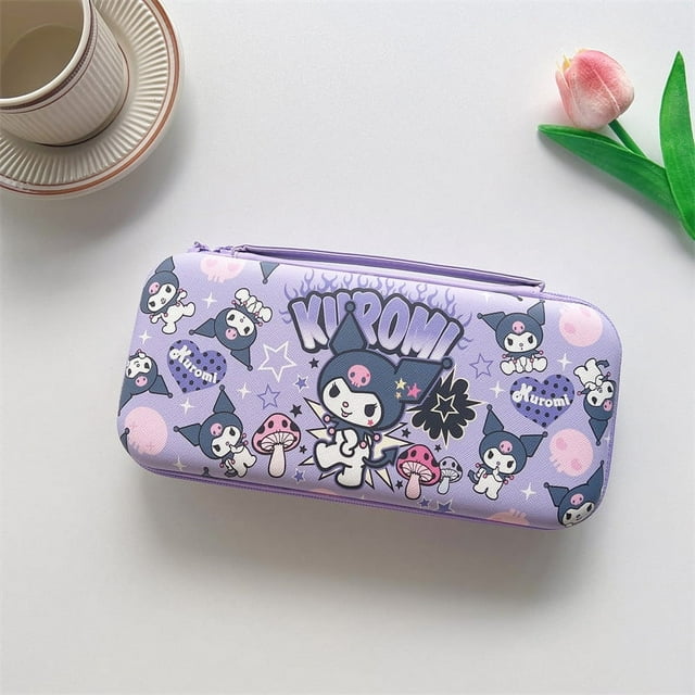 Bolsa de almacenamiento para consola de juegos de dibujos animados de anime Sanrio Hello Kitty MY MELODY Kuromi, kit de consola de juegos OLED de gran capacidad con carcasa de PU