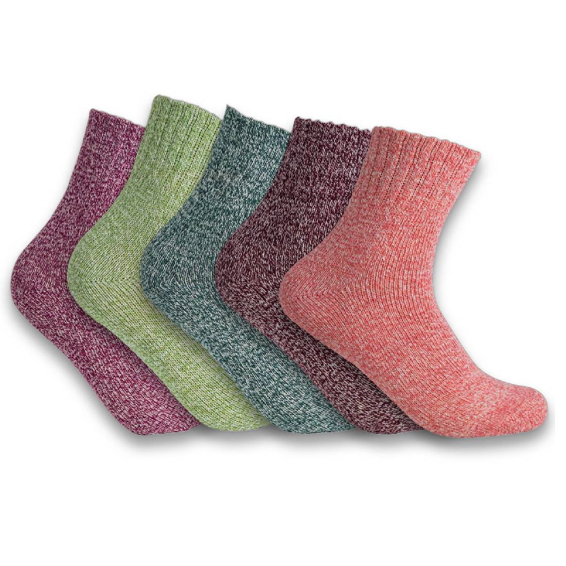EZGO 5 Pairs Women's Winter Fuzzy Socks Thick Wool Soft Warm Crew