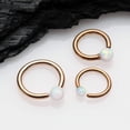 thumbnail image 2 of Rose Gold Fire Opal Basic Bendable Twist Hoop Ring, 2 of 4