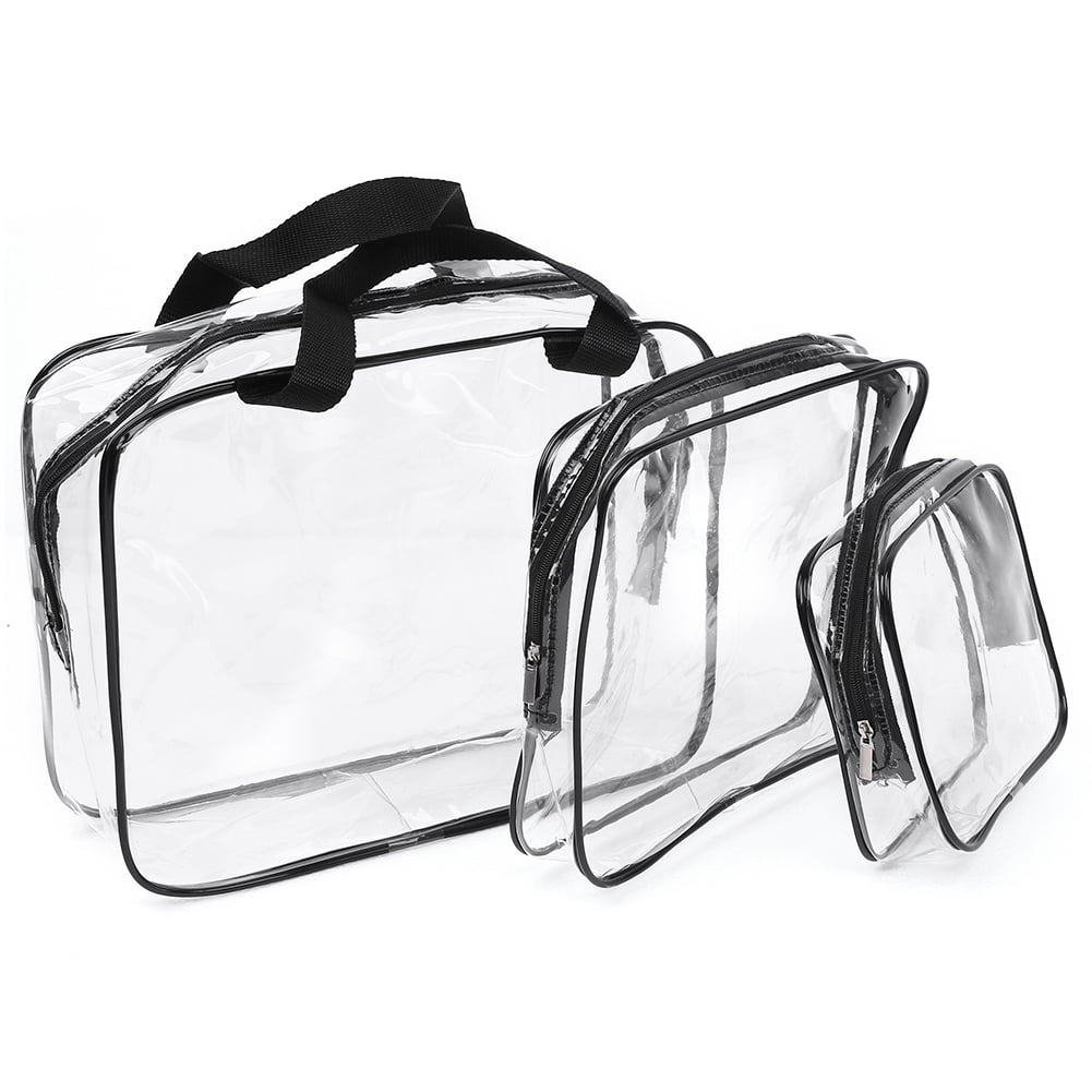Pretty See 3 in 1 Clear PVC Cosmetic Bags Waterproof Transparent Travel
