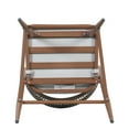 thumbnail image 6 of Amara Modern Outdoor Patio Barstools, Aluminum Frame, Scallop-Shaped Backrest, Teak, Set of 2, 6 of 10