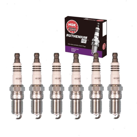 6 pc NGK Ruthenium HX Spark Plugs compatible with GMC Savana 3500 4.3L V6 1997-2002