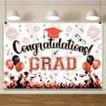 thumbnail image 2 of 2025 Red Congrats Grad Graduation Backdrop Class of 2025 Bachelor Cap Fireworks Congratulations Decorations Background Graduate Prom Celebration Baby Shower Banner Photo Booth, 2 of 10