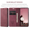 thumbnail image 3 of CaseMe Étui en Cuir For Google Pixel 9A, Étui Portefeuille à Rabat en Cuir avec Porte-Cartes, Fermeture Magnétique, Antichoc, Support, Étui de Protection pour Téléphone For Google Pixel 9A, Rouge Vin, For Google Pixel 9A, 3 of 12