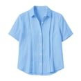 thumbnail image 5 of Horkkom Button Down Shirts for Women Summer Linen Short Sleeve Tops Dress Business Work Casual Tops L, 5 of 10