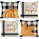 thumbnail image 5 of Juego de 4 fundas de almohada para decoración de otoño, 18 x 18, cuadros de búfalo, calabaza, hoja de arce, cojines decorativos para otoño, granja, Acción de Gracias, cojín de otoño para sofá, 5 of 6