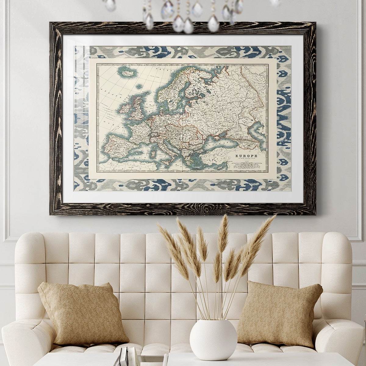 Bordered Map of Europe-Premium Framed Print - Ready to Hang