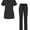 Marine, variante sur Adar Uniformes Ensemble de Sarrau pour Femmes - Haut à Col en V Amélioré/pantalon à Multiples Poches