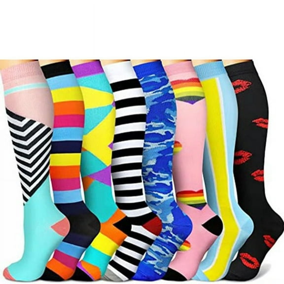 Yoyauz 8Pair Men's And Women's Calf Compression Socks Suitable For Medical Running, Travel, And Cycling