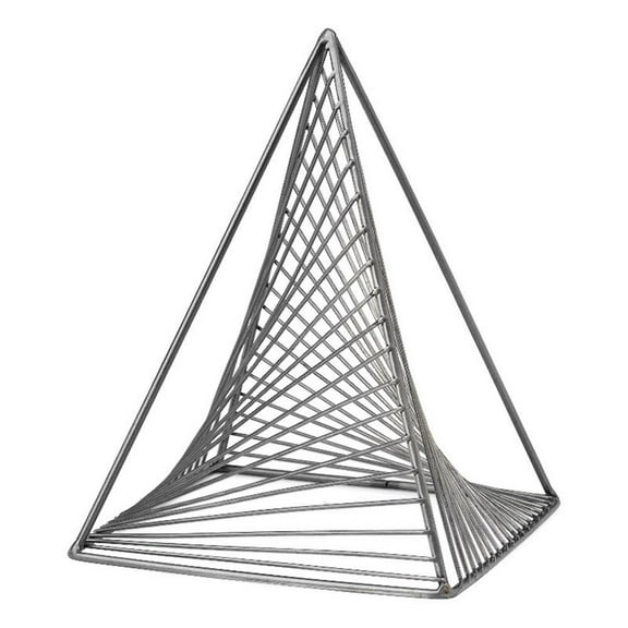 Mercana Risley Gray Metal Triangular Decorative Object 68536