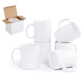 Amuse Professional Grade 11oz Heat Resistant Stoneware Mugs for Coffee-  Sublimation Printing, Press Wrap- Set of 6 - Walmart.com