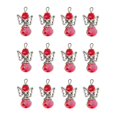 thumbnail image 4 of Xingzhi 12 Pièces Pendentif en Verre d'Aile d'Ange en Argent Tibétain Perle Rouge, 4 of 6