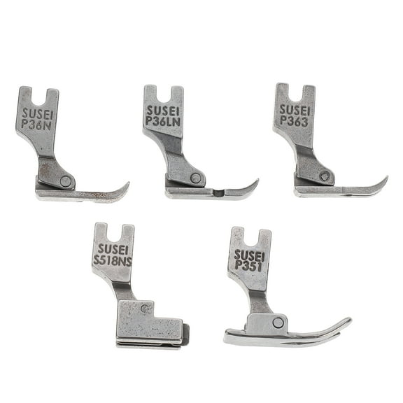 KONTONTY 5Pcs Presser Feet Industrial Sewing Machine Accessory S518NS P36LN P36N P351 P363 Silver